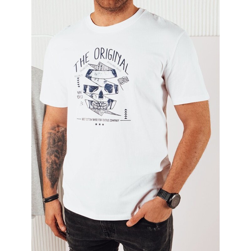 Dstreet Pútavé biele tričko s originálnym popisom 51557010