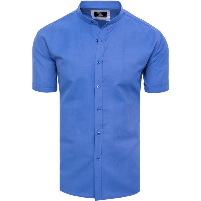 Dstreet Senzačná modrá pánska košeľa s krátkym rukávom 51557006
