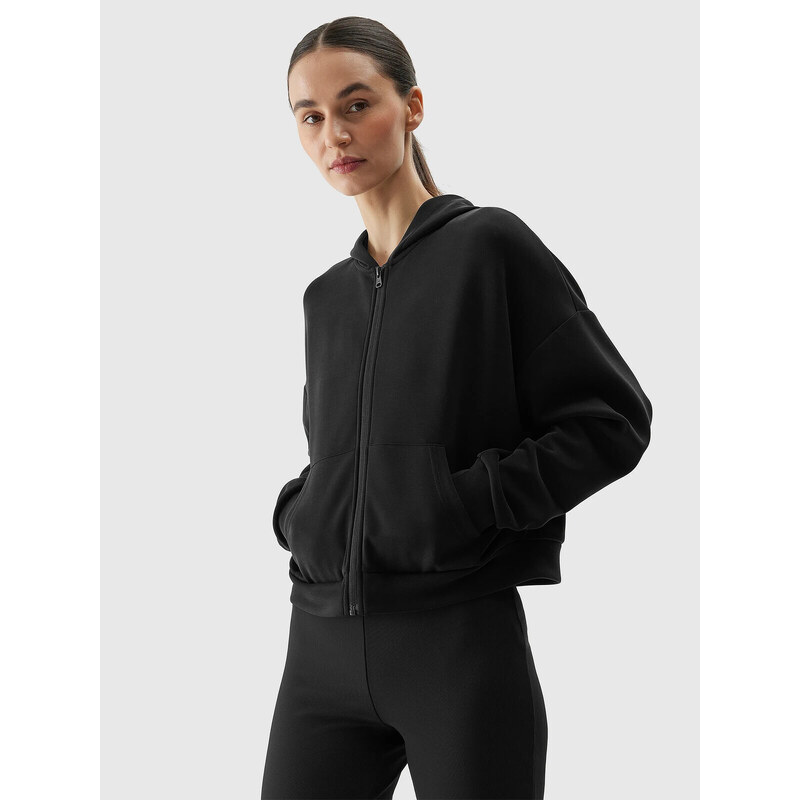 Womens sweatshirt with the addition of modal 4F - black 51563909