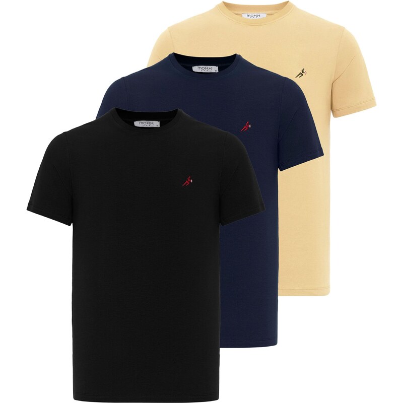 Moxx Paris Tričko piesková / námornícka modrá / karmínovo červená / 54347566