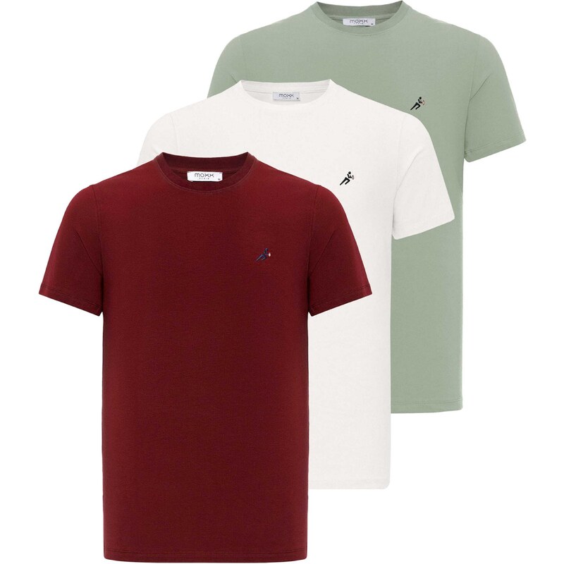 Moxx Paris Tričko pastelovo zelená / burgundská / biela 54347588