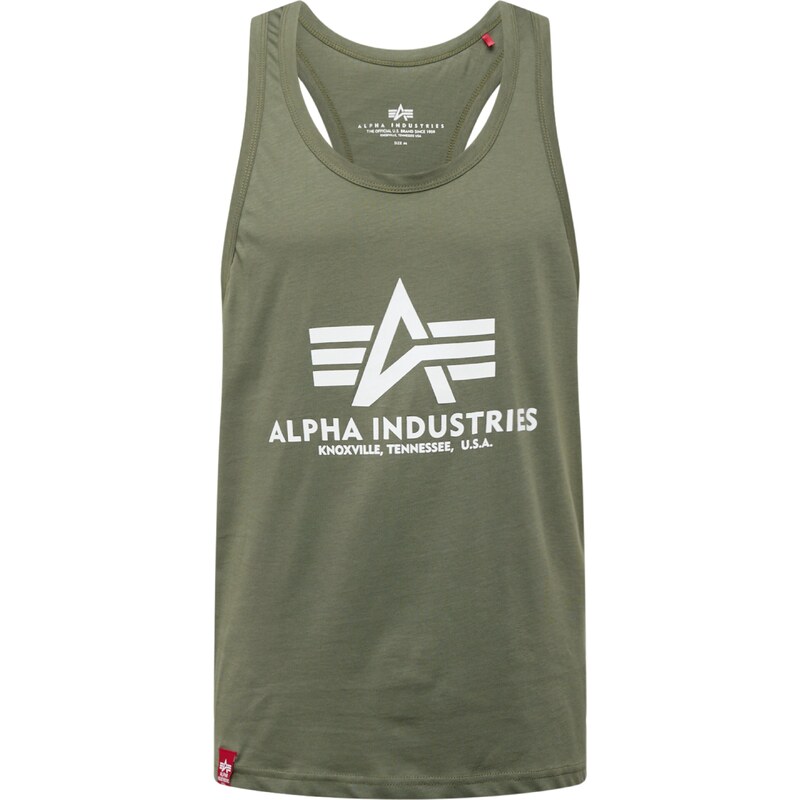 ALPHA INDUSTRIES Tričko zelená / biela 52701858