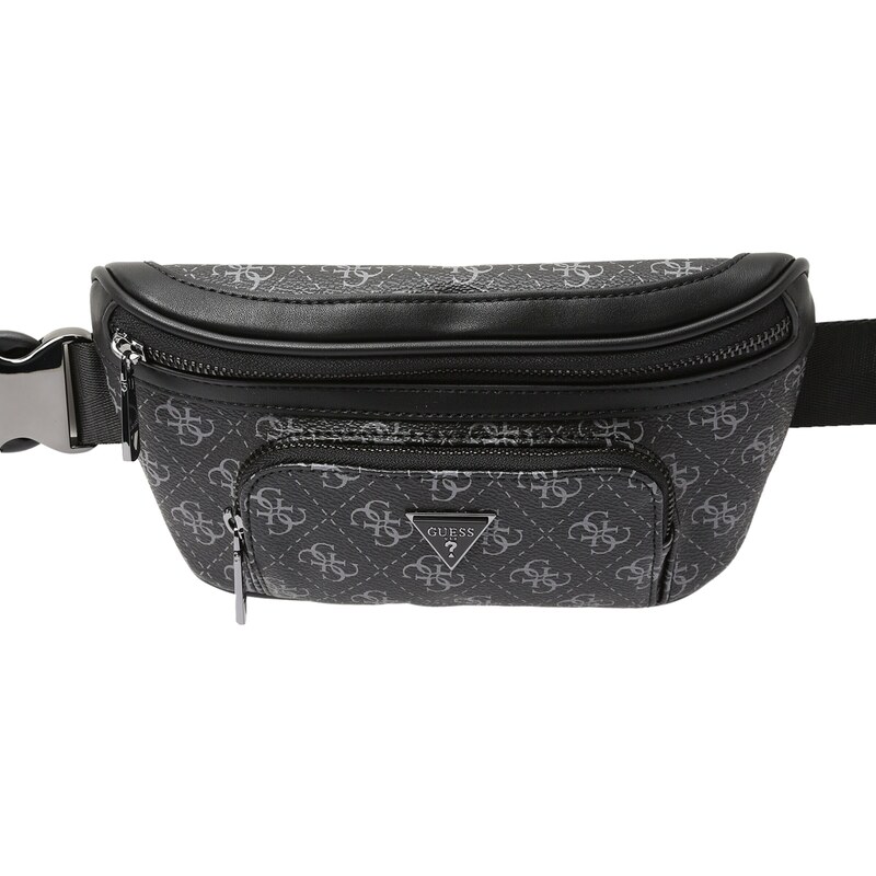 GUESS Ľadvinka MILANO SMART COMPACT BUM BAG svetlosivá / čierna 54309241