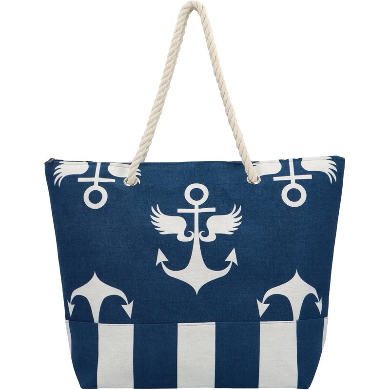 Dámska kabelka cez plece modrá/kotvy - Bellugio Vieneta modrá 52263954