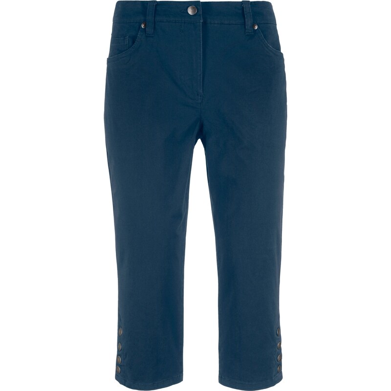 bonprix Bavlnené Capri nohavice s pohodlným pásom a gombičkami, farba 45168256