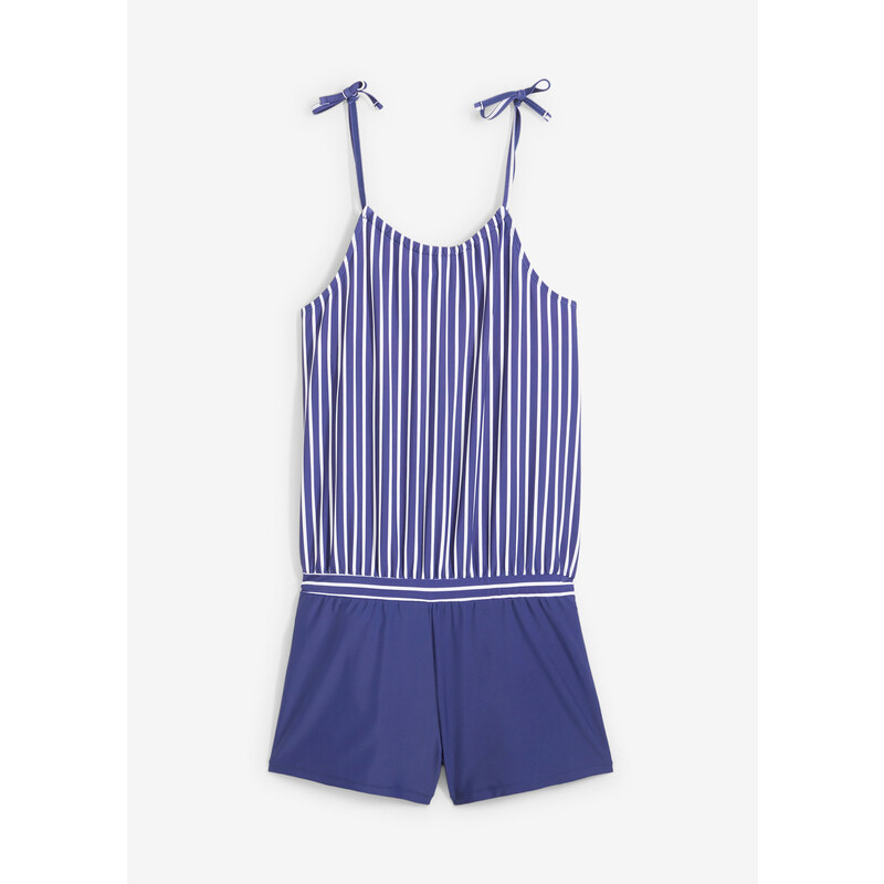 bonprix Kúpací overal na ramienka na zaviazanie, farba modrá 50747791
