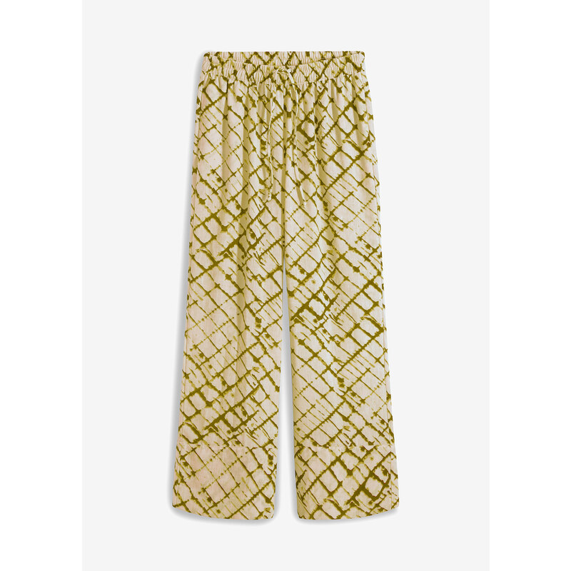 bonprix Široké nohavice s potlačou, farba zelená 52158825