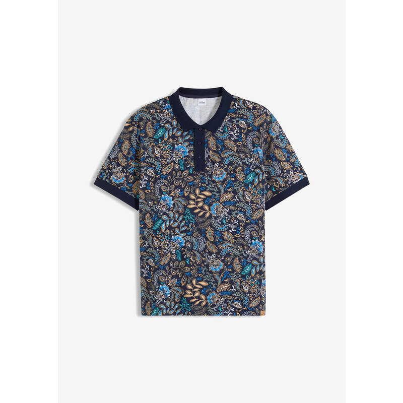 bonprix Polo tričko z bio bavlny, krátky rukáv, farba modrá 52158925