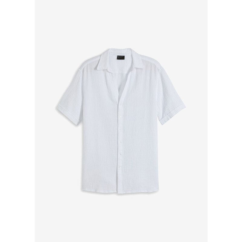 bonprix Košeľa s krátkym rukávom, mušelínová, farba biela 52158973