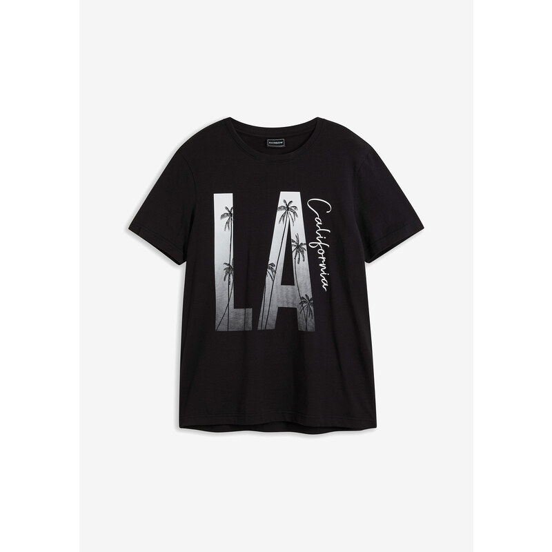 bonprix Tričko z čistej bio bavlny, Slim Fit, farba čierna 52158642