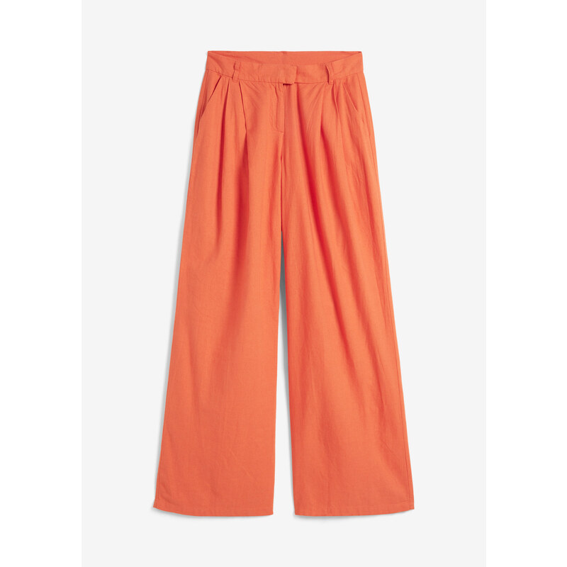 bonprix Nohavice palazzo z ľahkého mixu plátna a viskózy, farba 52158726