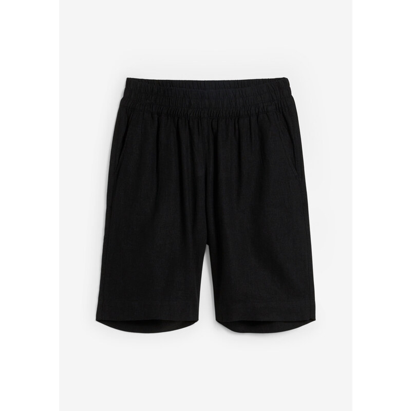 bonprix Bermudy z pláteno-viskózového mixu, farba čierna 52158730