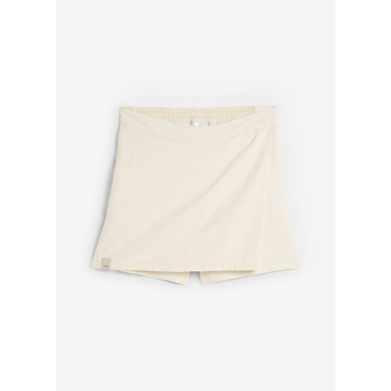 bonprix Nohavicová sukňa s plátnom, farba béžová 52158759