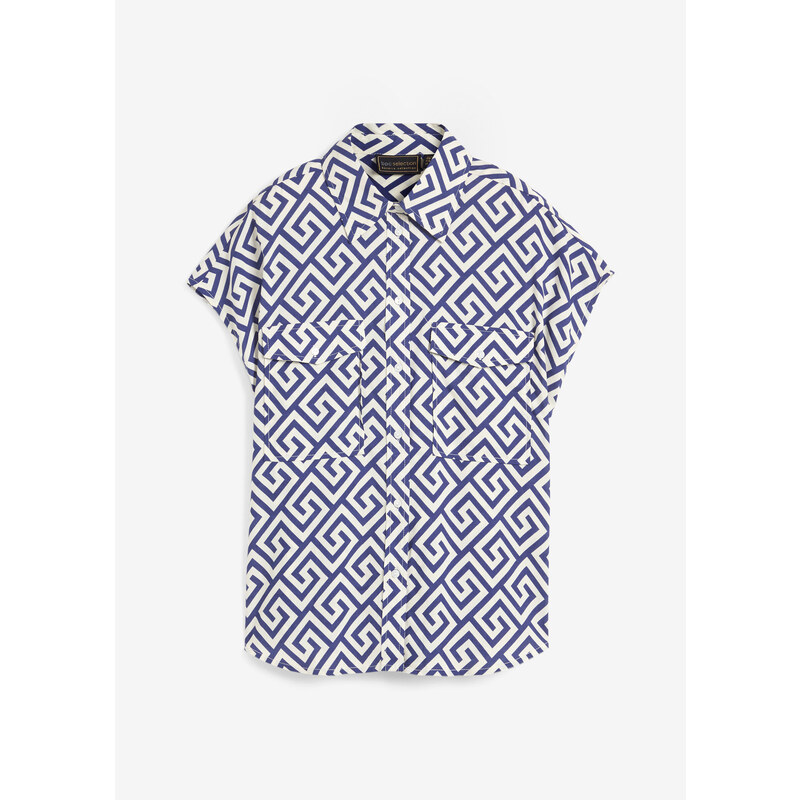 bonprix Blúzka z padavej viskózy, farba modrá 52159027