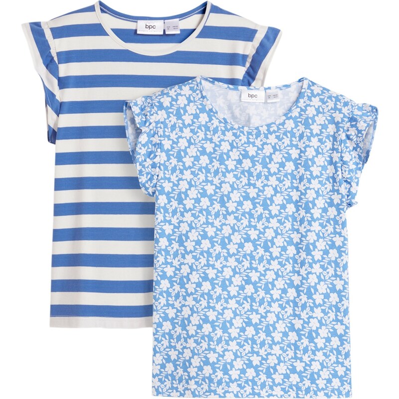 bonprix Džersejové tričko (2 ks) s bio bavlnou, farba biela 52159071