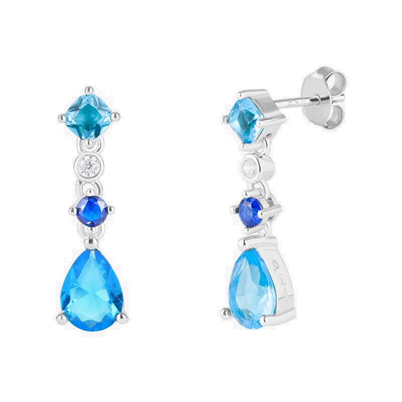 Preciosa Očarujúce strieborné náušnice s modrou kubickou zirkóniou 66591307