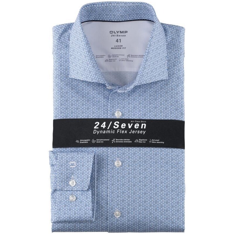 Pánska svetlomodrá Flex jersey košeľa OLYMP modern fit 52170140
