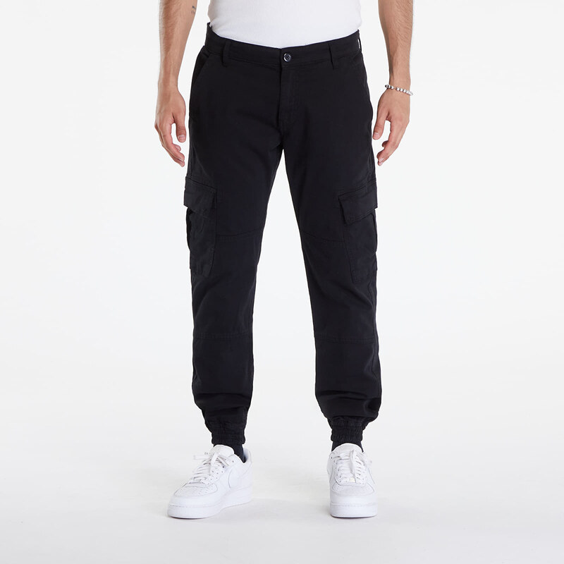 Kalhoty Urban Classics Washed Cargo Twill Jogging Pants Black W42 54984735