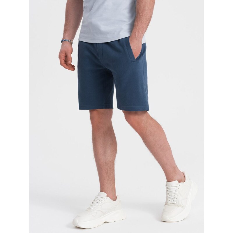 Ombre Clothing Tmavo modré teplákové kraťasy V4 SRSK-0139 52264042