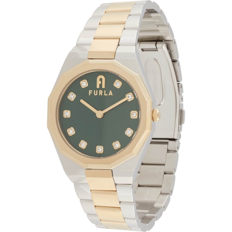 FURLA Analógové hodinky zlatá / smaragdová / strieborná / priehľadná 66199961