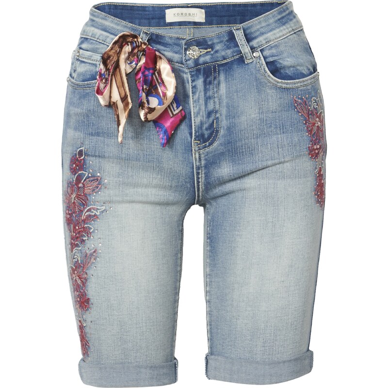 KOROSHI Džínsy modrá denim / svetlomodrá / lososová / červená / biela 65868400