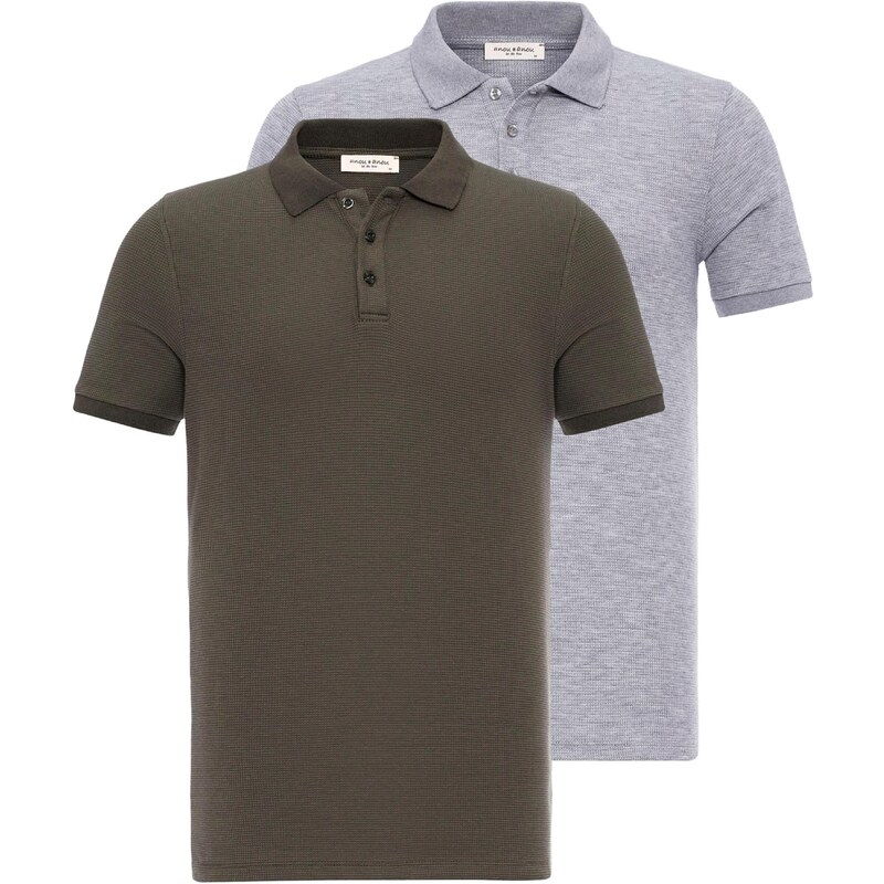 Anou Anou Tričko sivá melírovaná / kaki 54347477