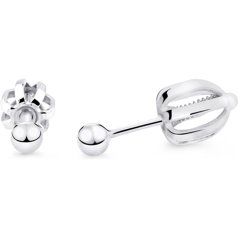 Cutie Jewellery Minimalistické náušnice kôstky z bieleho zlata Z5013 66589771