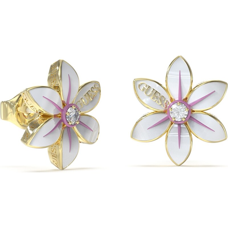 Guess Krásne oceľové náušnice White Lotus JUBE04135JWYGWHT/U 66580229