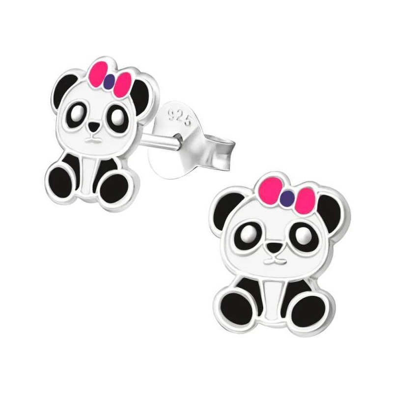 Glory detské strieborné puzetové náušnice Panda 52412539