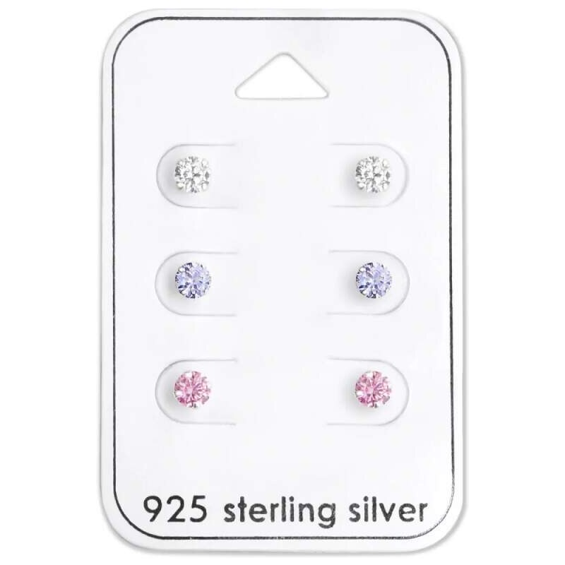 Glory detský set strieborných náušníc na karte Kruhy 52412540