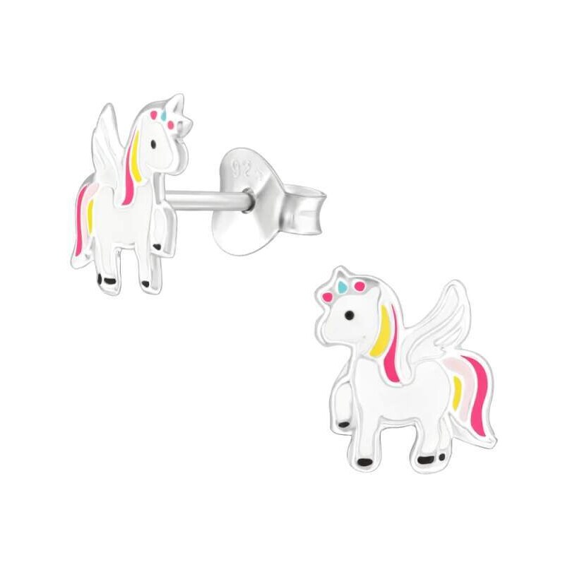 Glory detské strieborné náušnice lietajúci Jednorožec 52416064