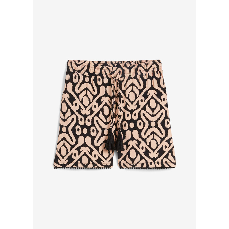 bonprix Džersejové šortky z jemného viskózového mixu, farba čierna 52417347