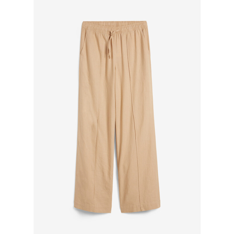 bonprix Palazzo nohavice z ľahkého pláteného viskózového mixu, farba 52417434