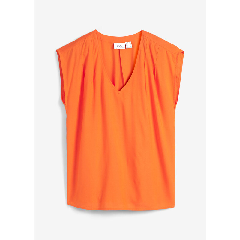 bonprix Blúzka s krátkym rukávom, z padavej viskózy, farba oranžová 52417436