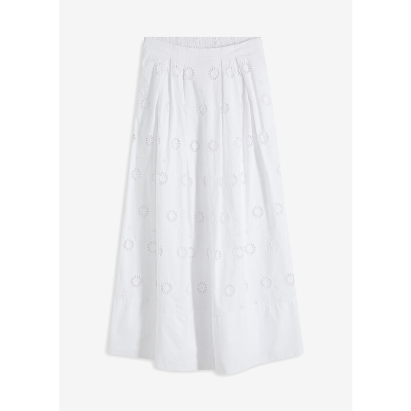 bonprix Maxi sukňa z bio bavlny, farba biela 52417510