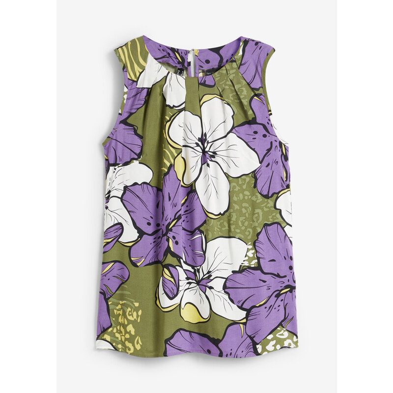 bonprix Viskózový blúzkový top, farba fialová 52417637