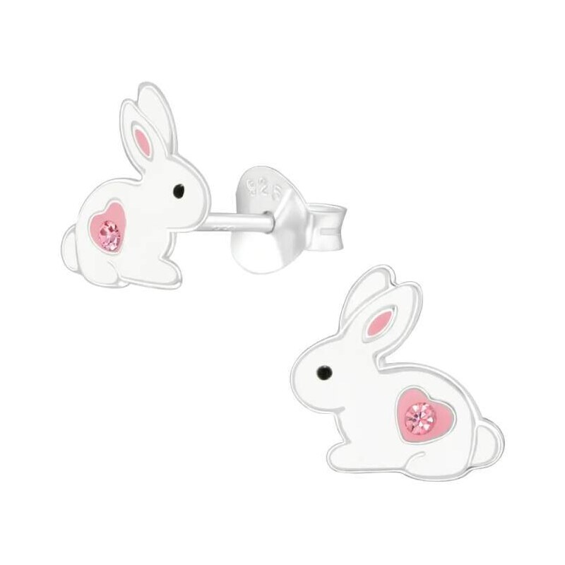 Glory detské strieborné náušnice Králik 52418298