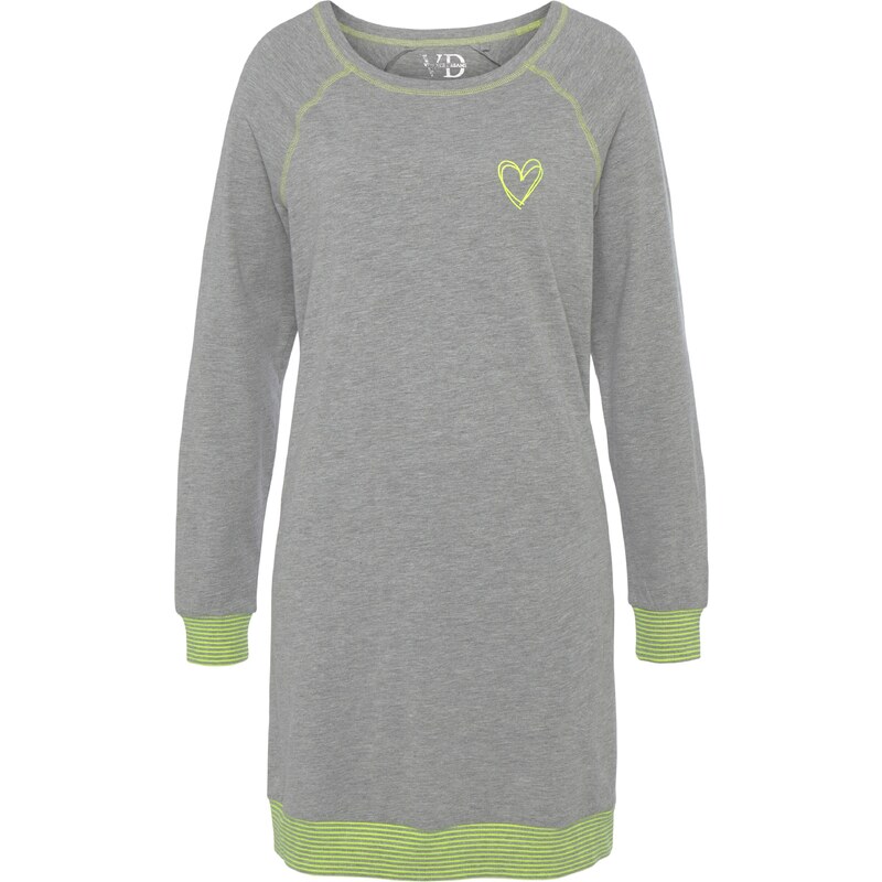VIVANCE Nočná košieľka Dreams sivá melírovaná / limetová 54254010