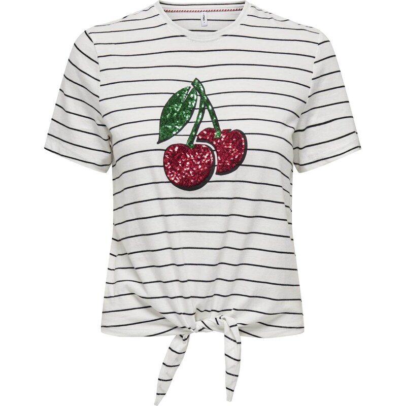 ONLY Tričko ONLKITA tmavozelená / čerešňová / čierna / biela 54970822