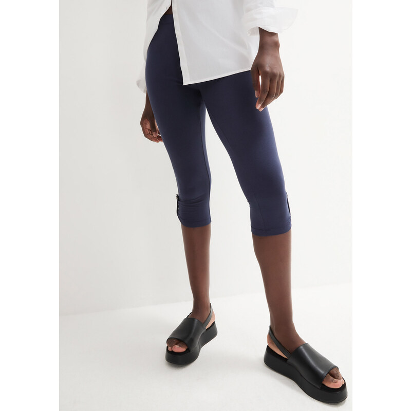 bonprix Capri legíny z bio bavlny, farba modrá 52417727