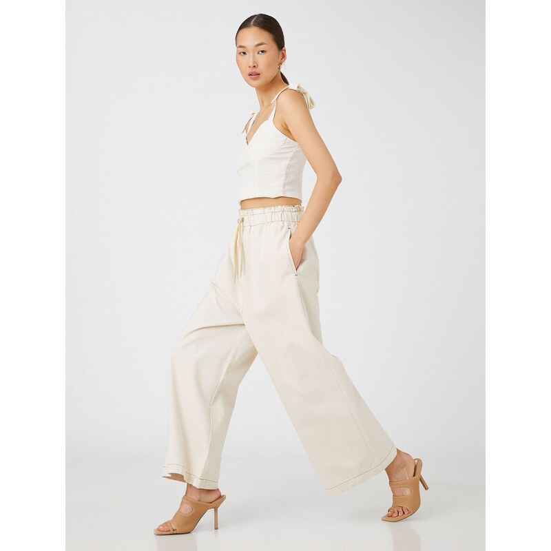 Koton Džínsy s elastickým pásom Široké nohavice 64786637