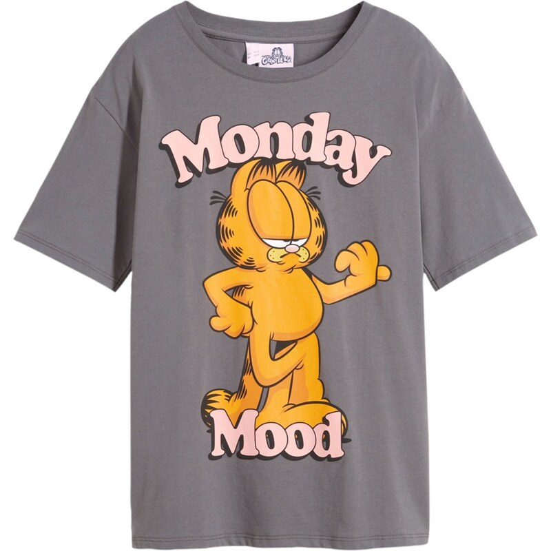 bonprix Tričko z čistej bio bavlny Garfield, farba šedá 52159363