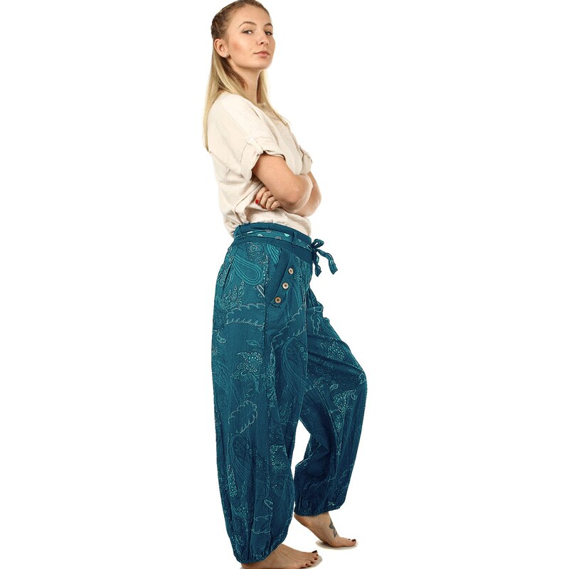 Glara Štýlové voľné nohavice so zaujímavým vzorom 34255117