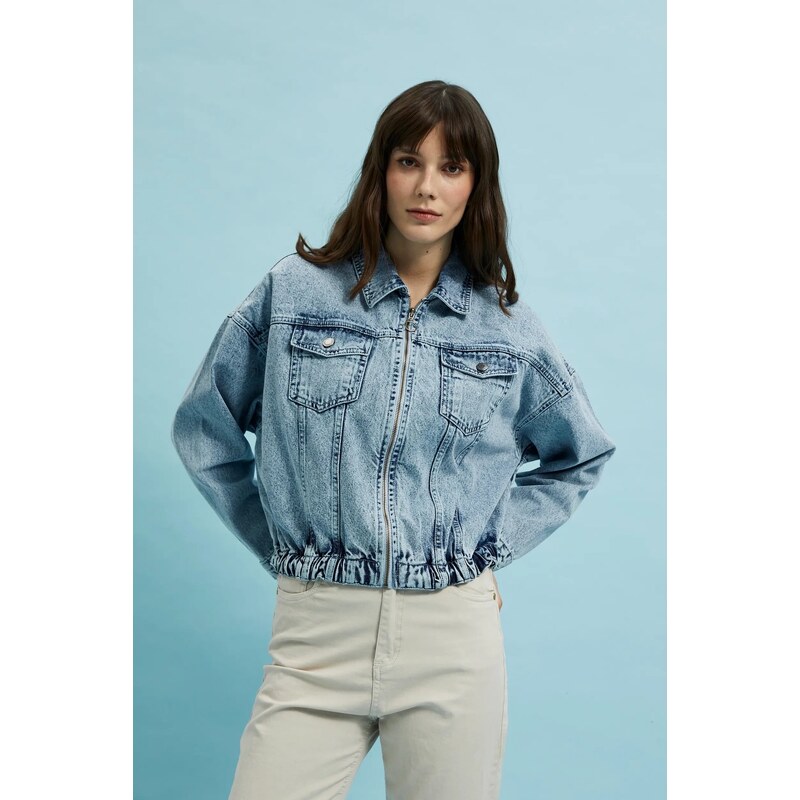 Womens denim jacket MOODO - blue 52450331