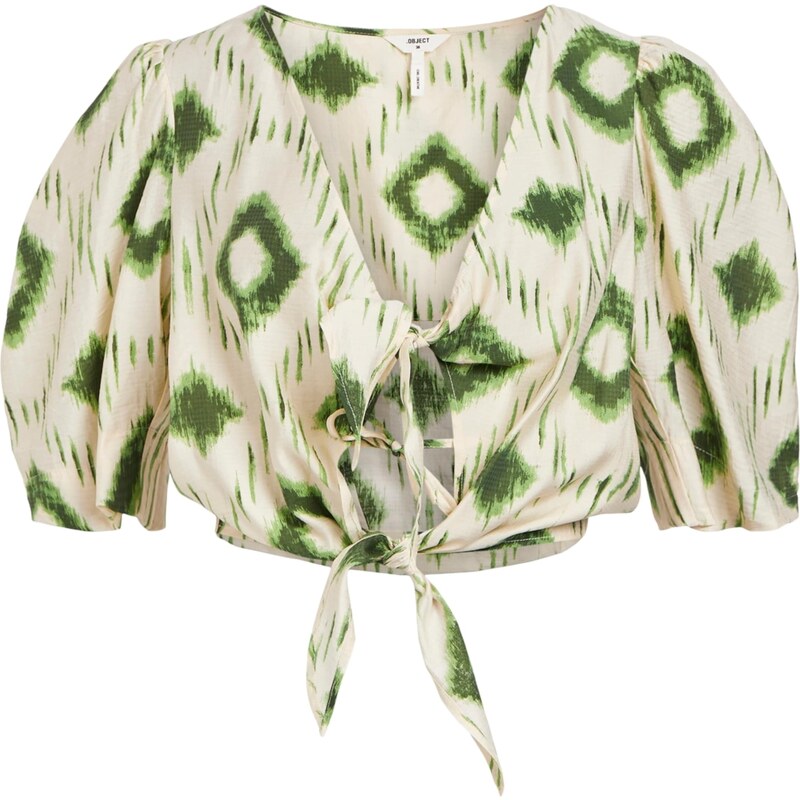 OBJECT Blúzka BERRY krémová / trávovo zelená 54357754