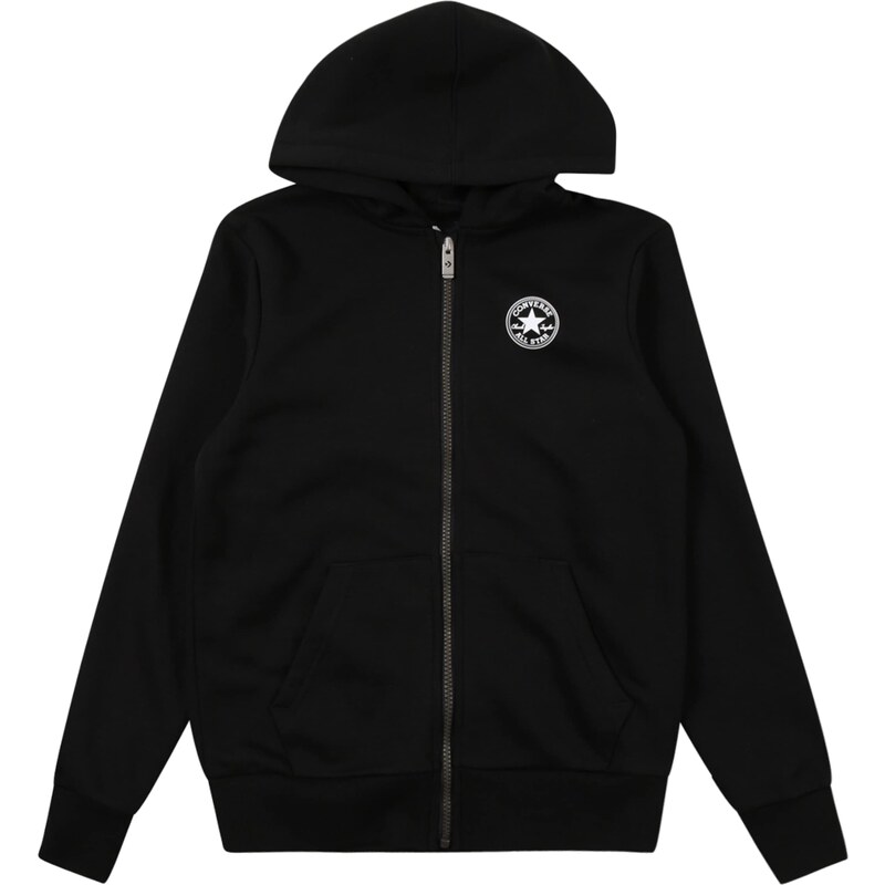 CONVERSE Tepláková bunda čierna / biela 52467237