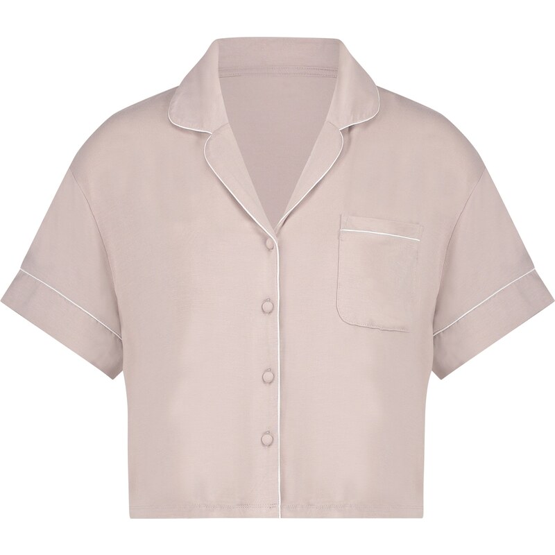 Hunkemöller Tričká na spanie béžová melírovaná / biela 54352259