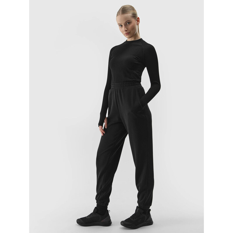 Womens jogger sweatpants with the addition of modal 4F - black 52484134