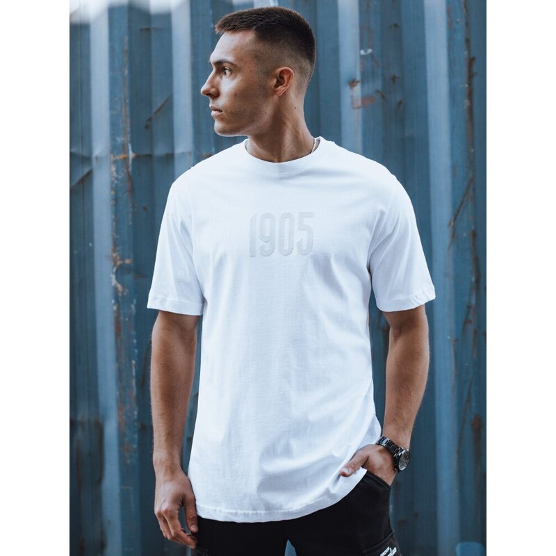 Dstreet Jedinečné biele tričko s nápisom 1905 52502844