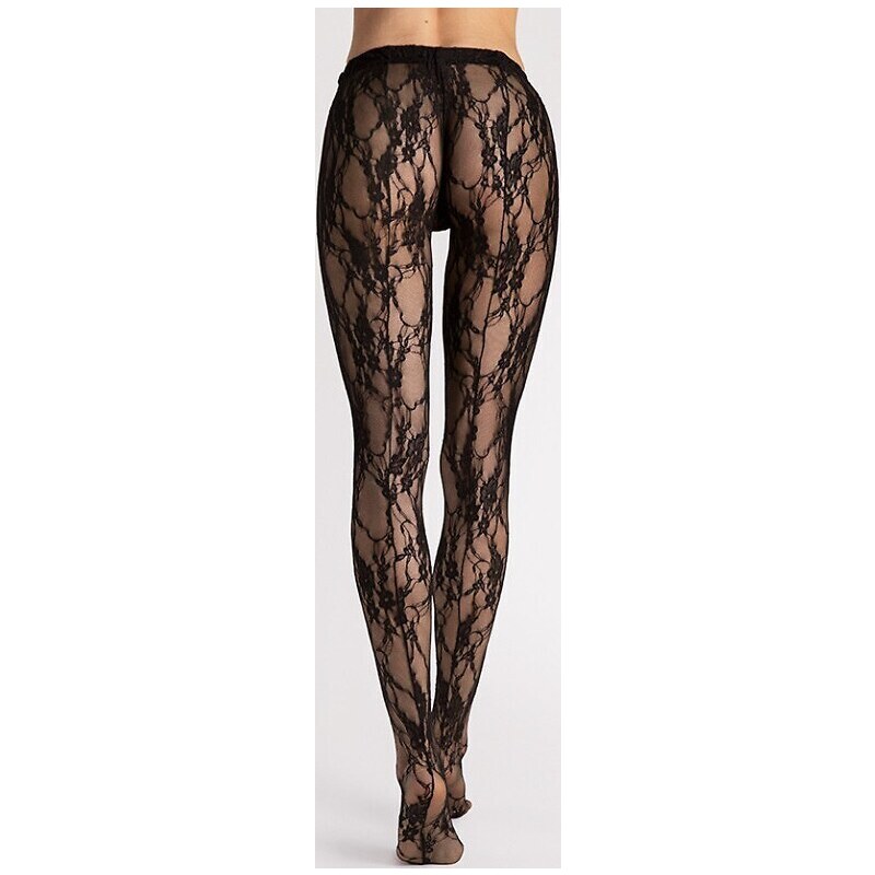 BASIC Čierne vzorované silonky Fiore Donatella 5000 S-L 66381070